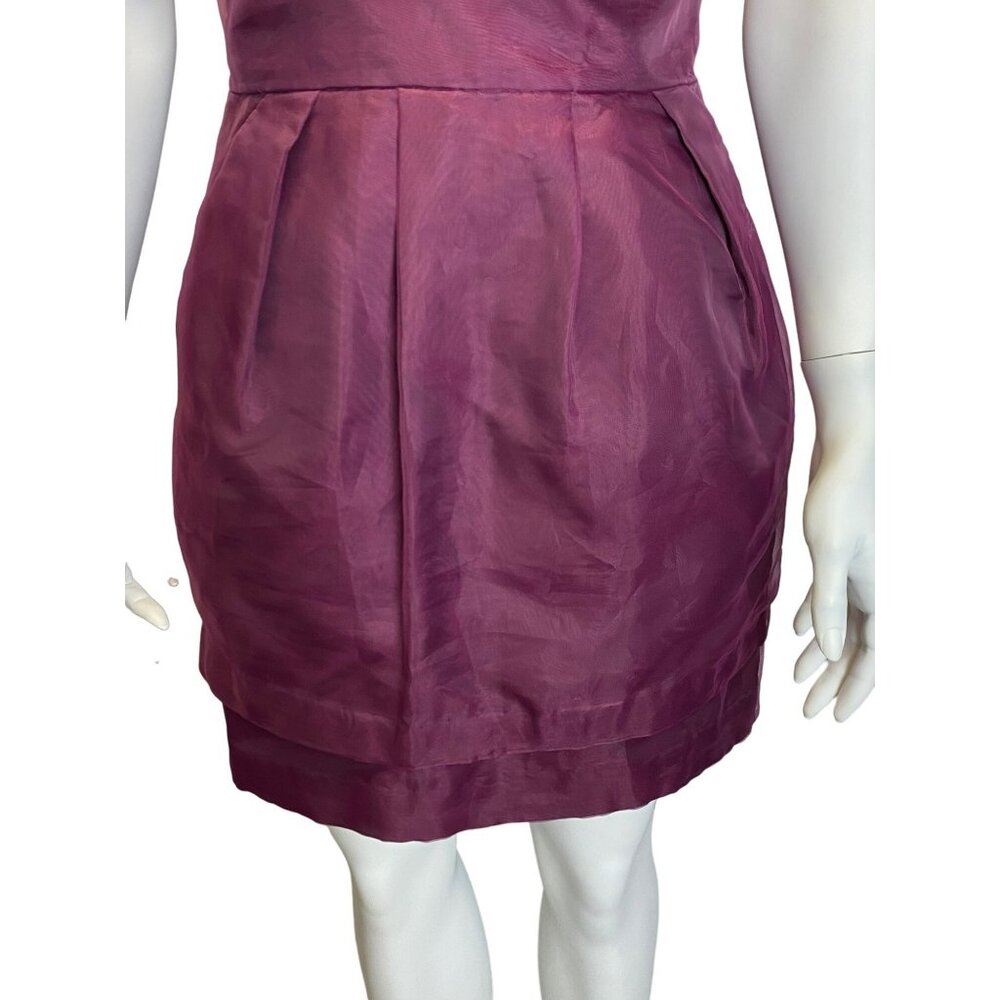 BCBGeneration Gown Dress Size 4 Purple Plum Magenta Taffeta Formal BCBG - Picture 4 of 10